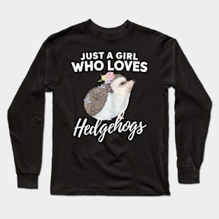 Just A Girl Who Loves Hedgehogs Animal Lover Gift Long Sleeve T-Shirt
